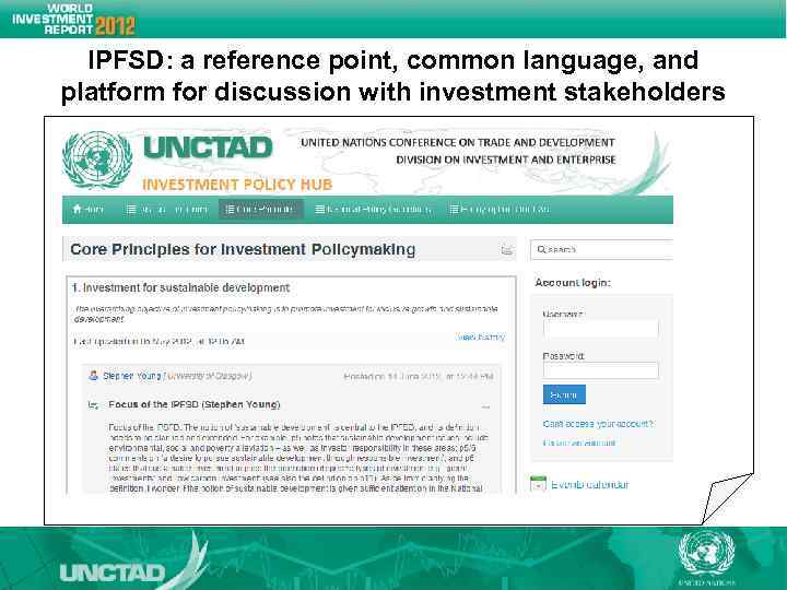 IPFSD: a reference point, common language, and platform for discussion with investment stakeholders 24