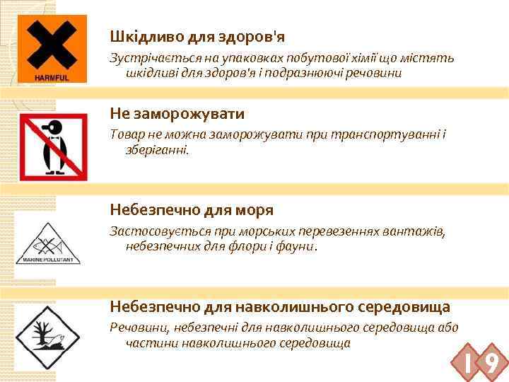Шкідливо для здоров'я Зустрічається на упаковках побутової хімії що містять шкідливі для здоров'я і