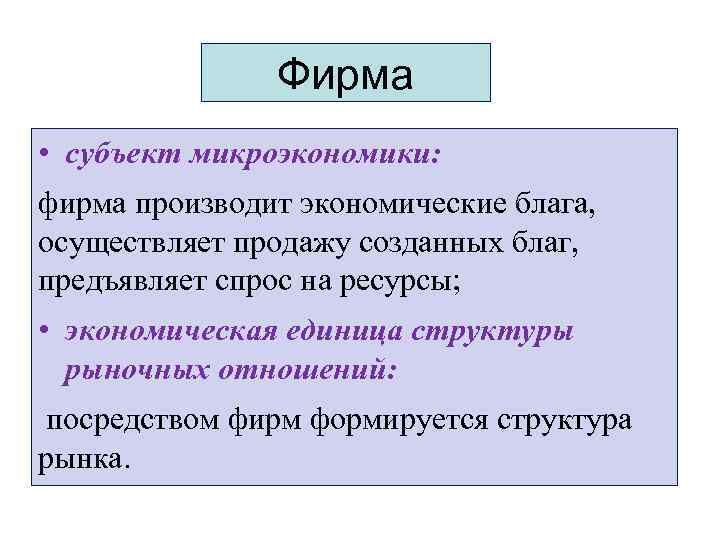 Сложный план на тему объекты микроэкономики