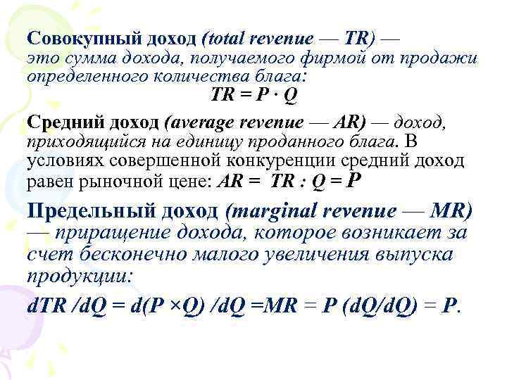 Предельный доход равен цене товара