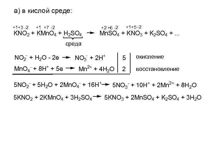 Процесс восстановления отражает схема h2so4 h2s