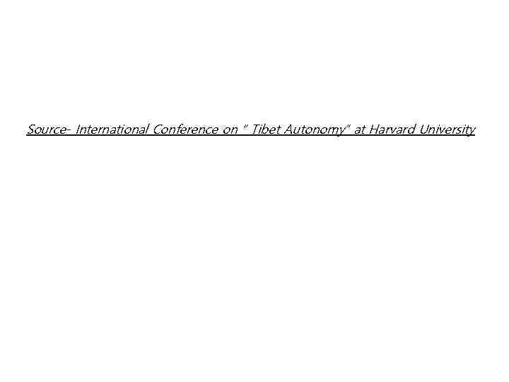 Source- International Conference on “ Tibet Autonomy” at Harvard University 