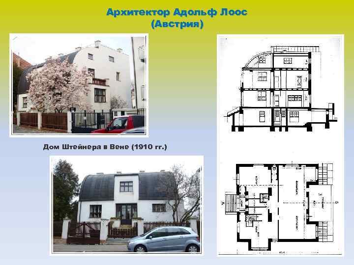 Архитектор Адольф Лоос (Австрия) Дом Штейнера в Вене (1910 гг. ) 