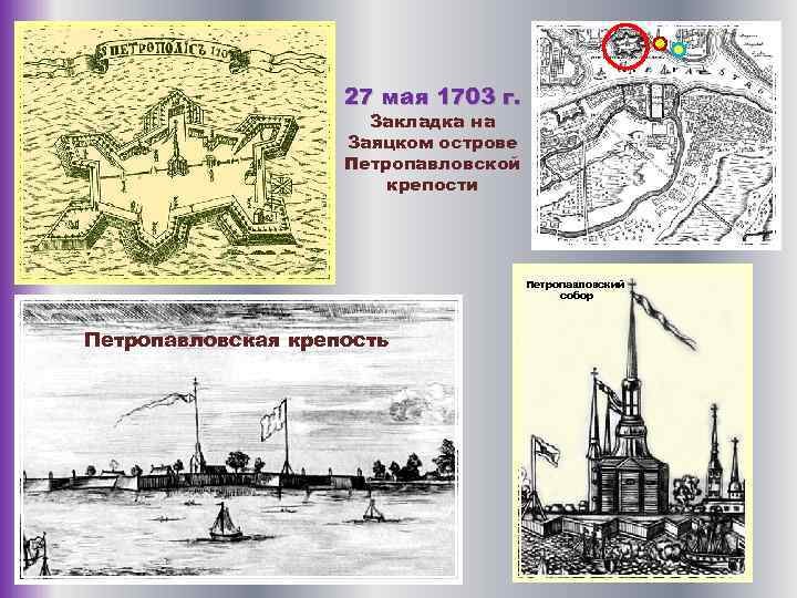 27 мая 1703 г. Закладка на Заяцком острове Петропавловской крепости Петропавловский собор Петропавловская крепость