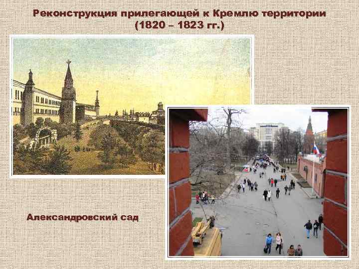 Реконструкция прилегающей к Кремлю территории (1820 – 1823 гг. ) Александровский сад 