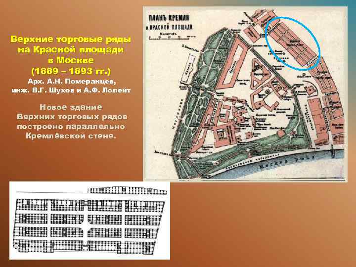 Верхние торговые ряды на Красной площади в Москве (1889 – 1893 гг. ) Арх.