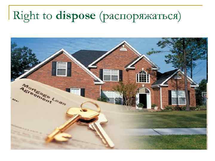 Right to dispose (распоряжаться) 