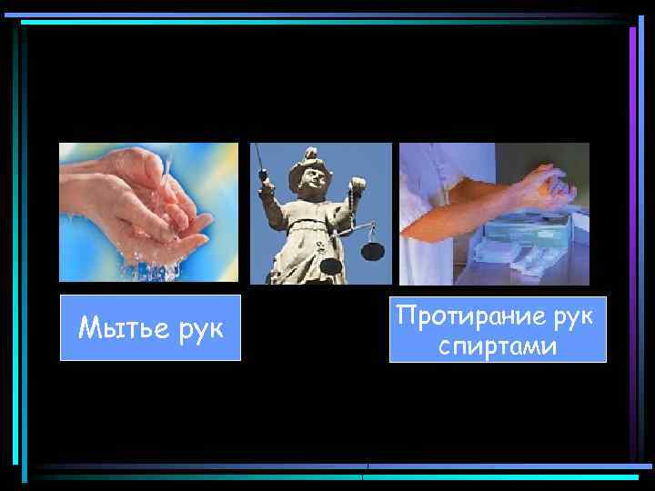 Мытье рук Протирание рук спиртами 