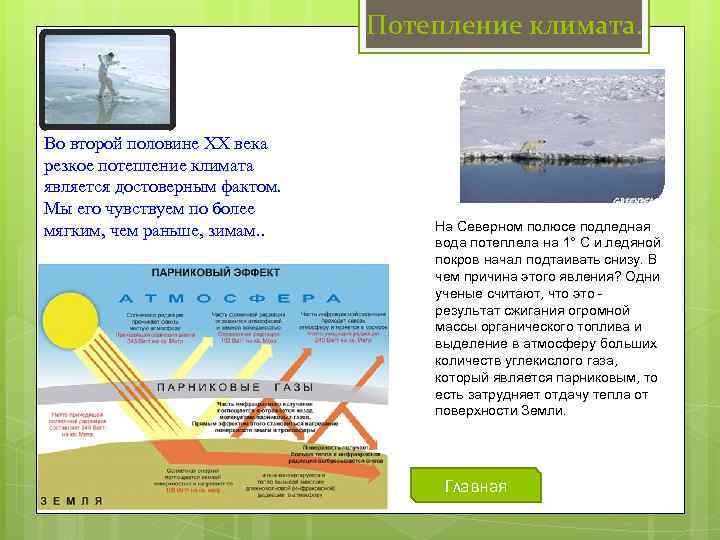 Потепление климата. Во второй половине ХХ века резкое потепление климата является достоверным фактом. Мы