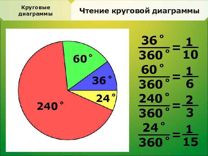 Круговая диаграмма в тетради