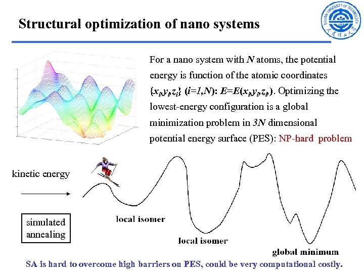 Structural optimization of nano systems For a nano system with N atoms, the potential