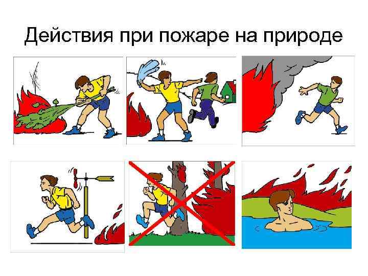 Действия при пожаре на природе 
