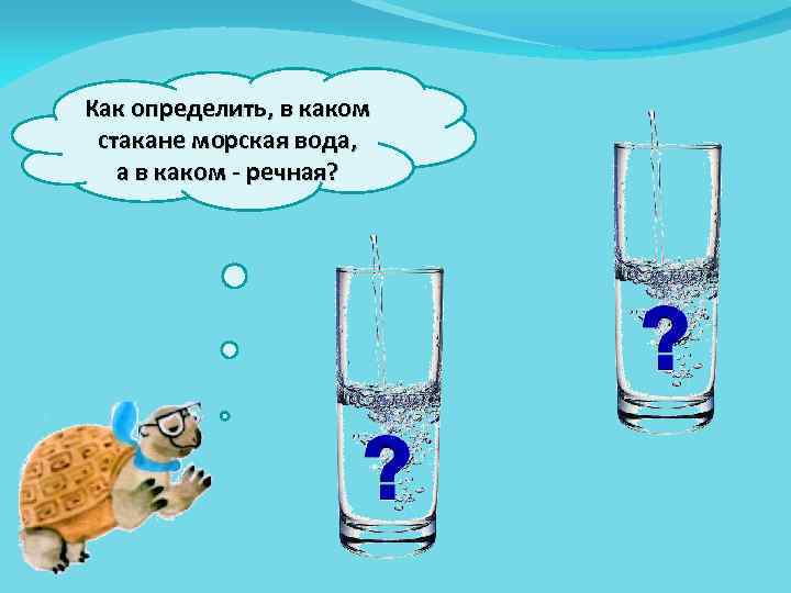 Как определить, в каком стакане морская вода, а в каком - речная? 