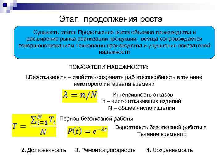 Этап продолжения роста Сущность этапа: Продолжение роста объемов производства и расширение рынка реализации продукции;