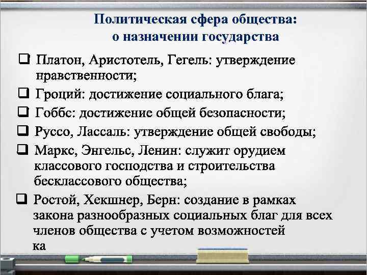 Политическая сфера общества: о назначении государства 