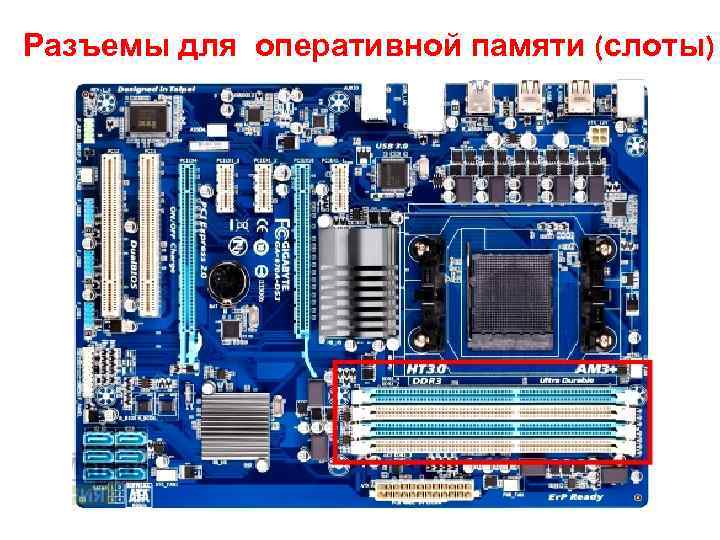 Разъемы для оперативной памяти (слоты) 