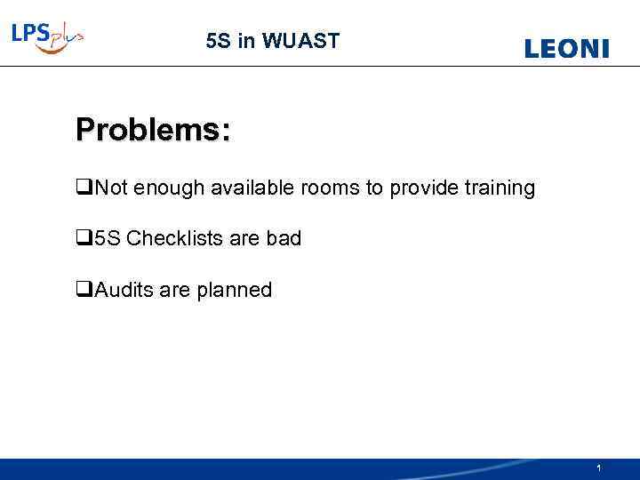 5 S in WUAST Problems: q. Not enough available rooms to provide training q