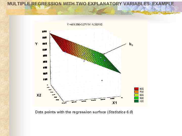 MULTIPLE REGRESSION WITH TWO EXPLANATORY VARIABLES: EXAMPLE Y b 0 X 2 X 1