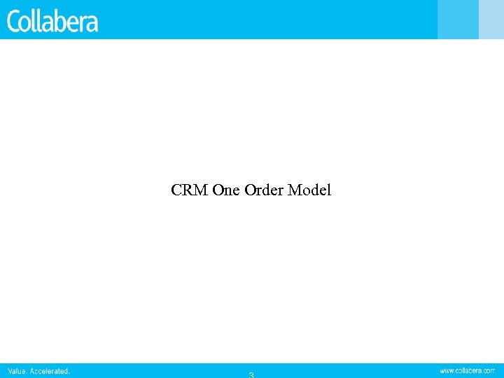 CRM One Order Model 