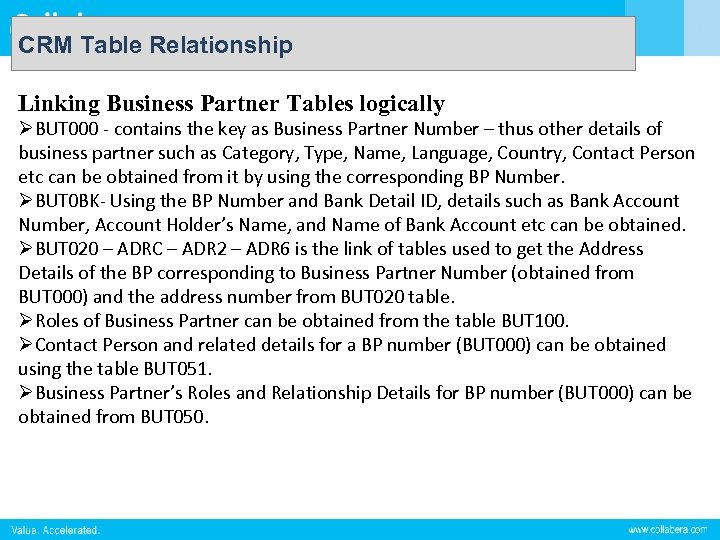 CRM Table Relationship Linking Business Partner Tables logically ØBUT 000 - contains the key