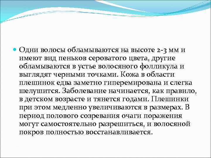  Одни волосы обламываются на высоте 2 3 мм и имеют вид пеньков сероватого