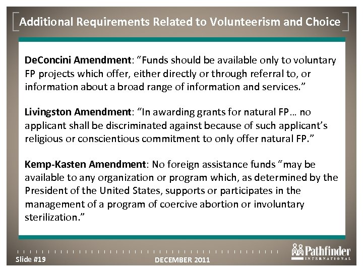 Additional Requirements Related to Volunteerism and Choice Click to edit Master title style De.
