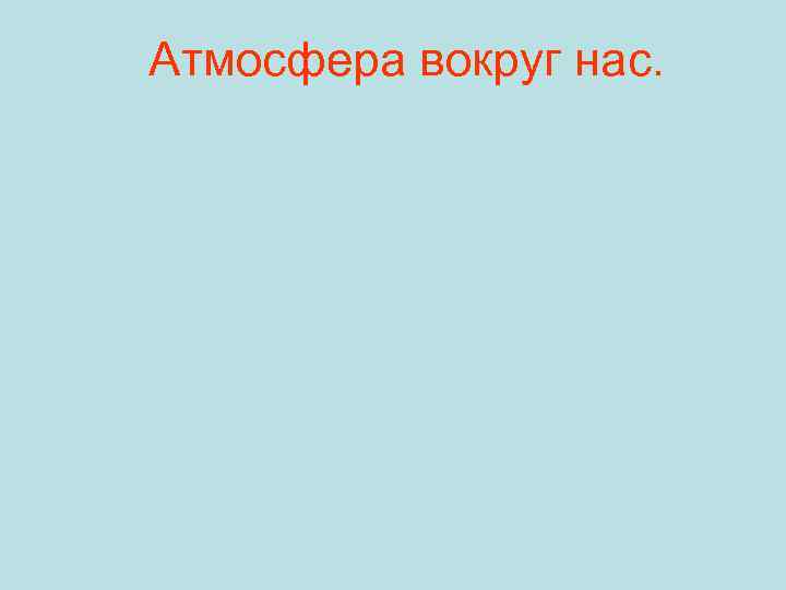 Атмосфера вокруг нас. 