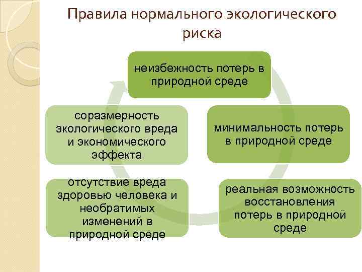 Правила нормального экологического риска неизбежность потерь в природной среде соразмерность экологического вреда и экономического