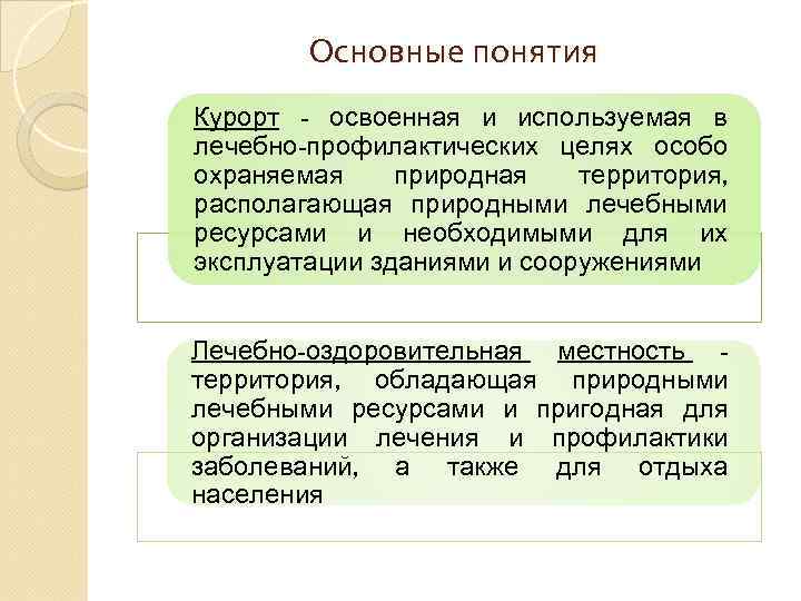 Лечебно оздоровительные местности и курорты режим