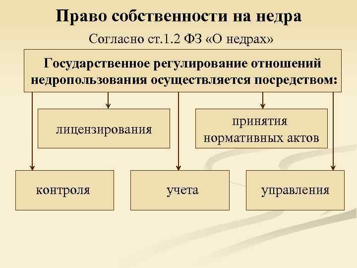 Регулирование собственности. Имущественные права на недра. Право собственности на недра. Форма права собственности недра. Виды собственности на недра.