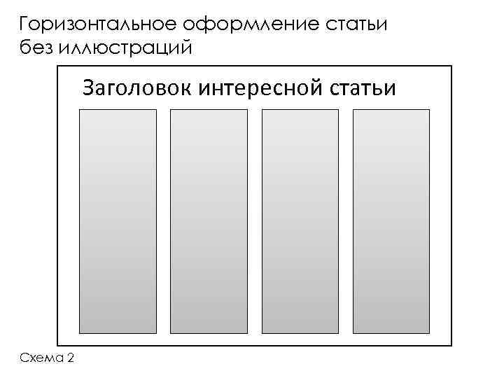 Горизонтальное оформление статьи без иллюстраций Заголовок интересной статьи Схема 2 