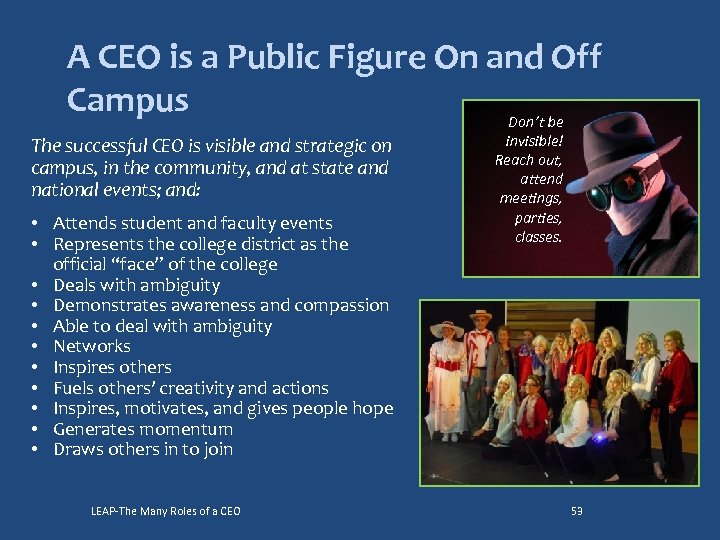 A CEO is a Public Figure On and Off Campus Don’t be The successful