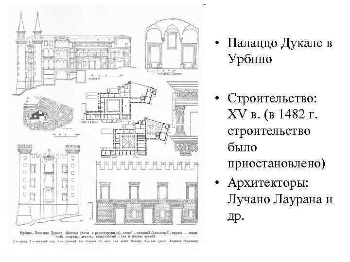  • Палаццо Дукале в Урбино • Строительство: XV в. (в 1482 г. строительство
