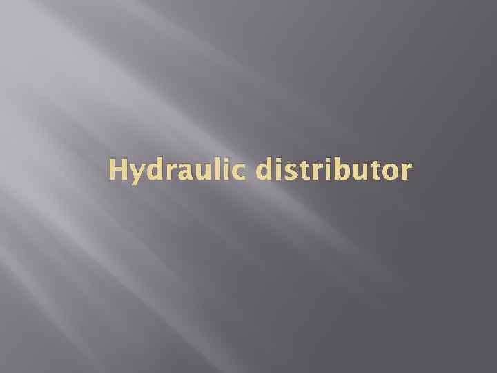 Hydraulic distributor 