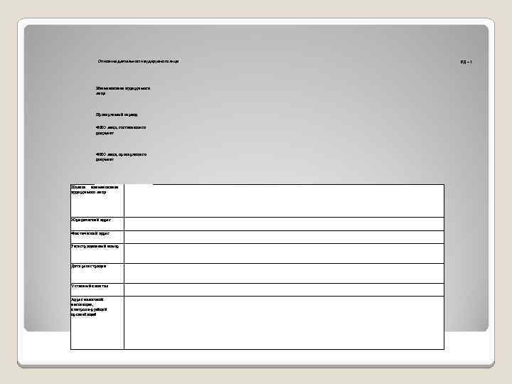 Описание деятельности аудируемого лица РД – 1 Наименование аудируемого лица Проверяемый период ФИО лица,