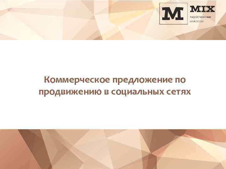 Коммерческое предложение по продвижению в социальных сетях 