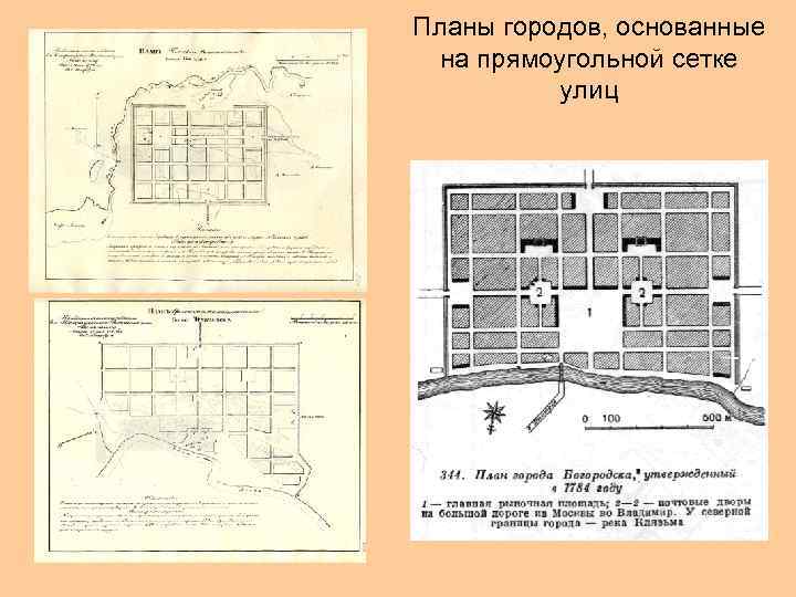 Планы городов, основанные на прямоугольной сетке улиц 