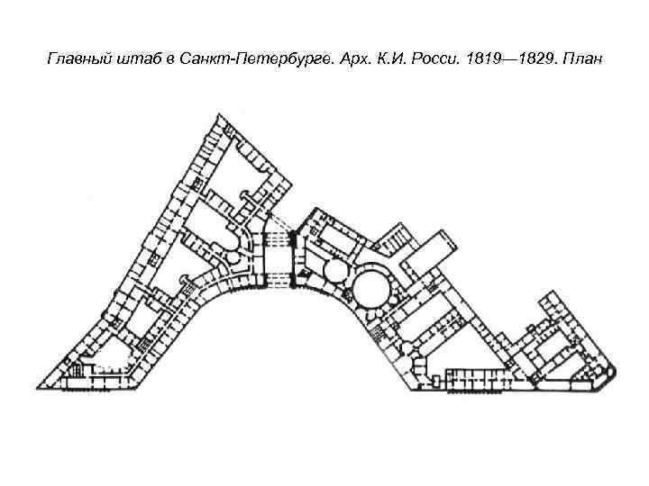 Главный штаб в Санкт-Петербурге. Арх. К. И. Росси. 1819— 1829. План 