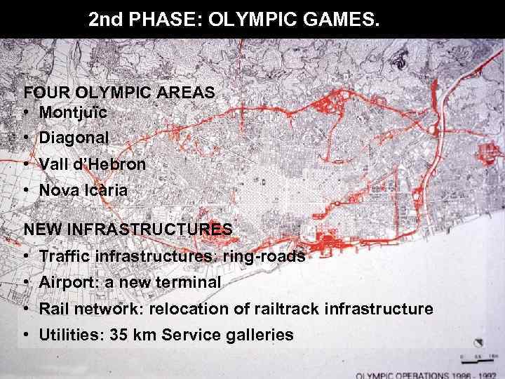2 nd PHASE: OLYMPIC GAMES. FOUR OLYMPIC AREAS • Montjuïc • Diagonal • Vall