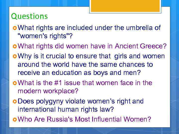 Questions What rights are included under the umbrella of 