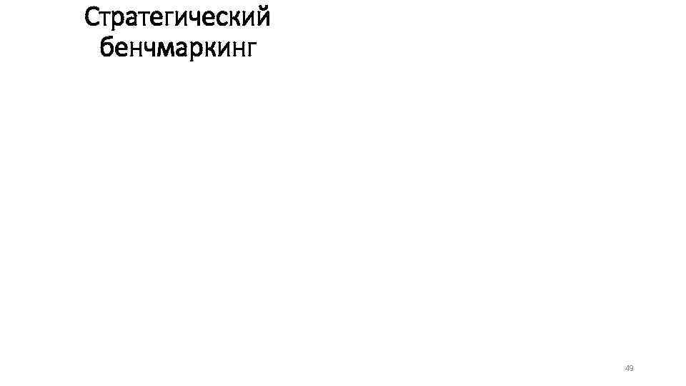 Стратегический бенчмаркинг 49 