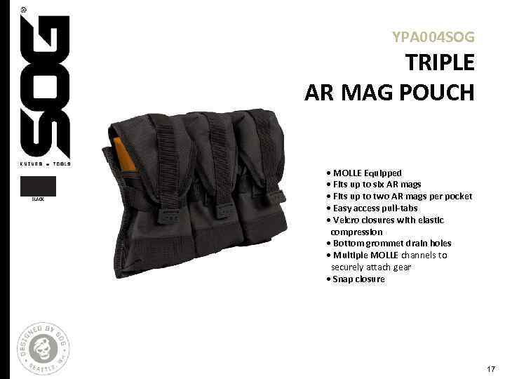 YPA 004 SOG TRIPLE AR MAG POUCH • MOLLE Equipped • Fits up to