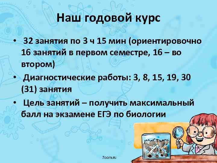 Наш годовой курс • 32 занятия по 3 ч 15 мин (ориентировочно 16 занятий