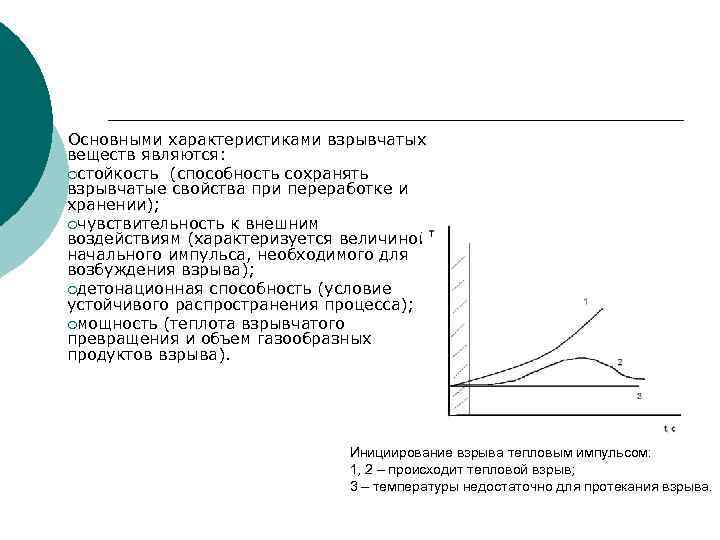 Основными характеристиками взрывчатых веществ являются: ¡стойкость (способность сохранять взрывчатые свойства при переработке и хранении);