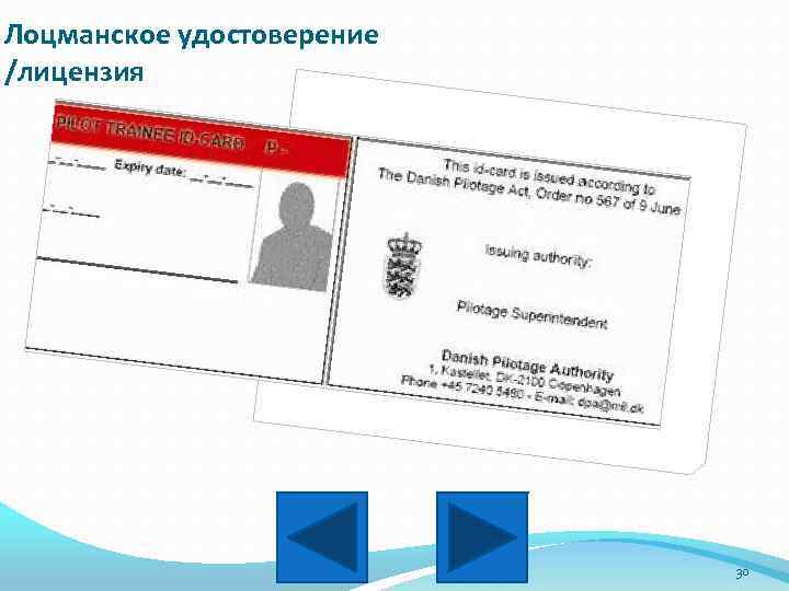 Лоцманское удостоверение /лицензия 30 