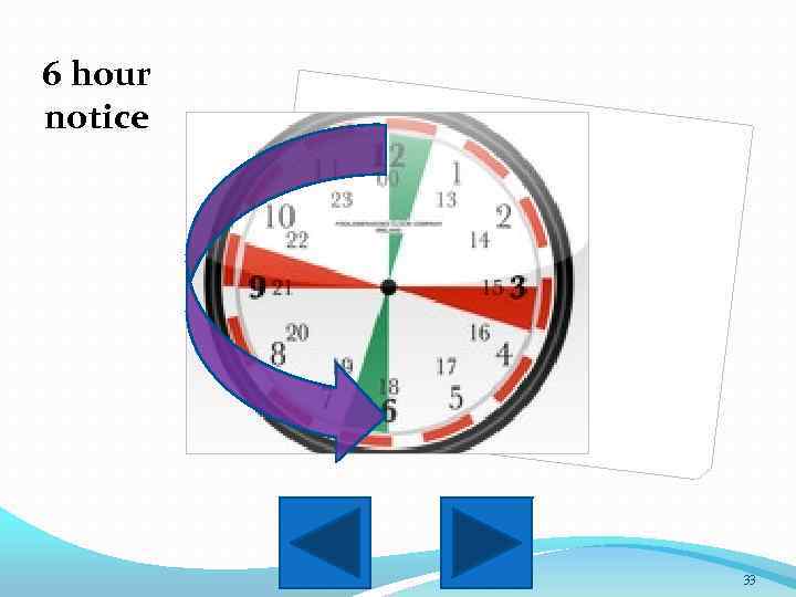 6 hour notice 33 