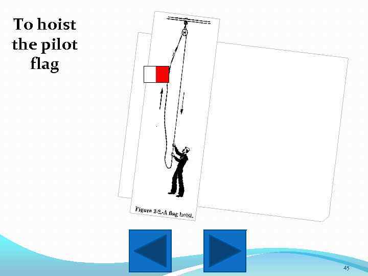 To hoist the pilot flag 45 