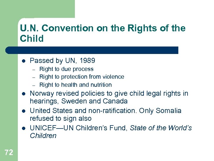 U. N. Convention on the Rights of the Child l Passed by UN, 1989