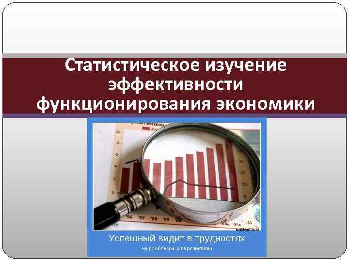 Статистическое изучение эффективности функционирования экономики 