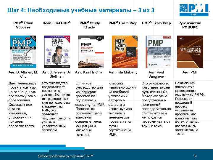 Шаг 4: Необходимые учебные материалы – 3 из 3 PMP® Exam Success Head First